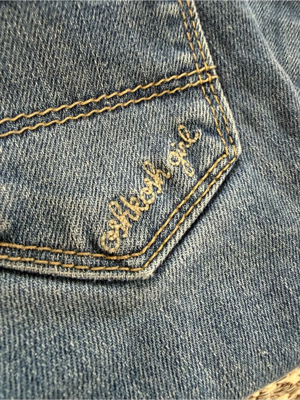 VTG Y2K OshKosh B'gosh Girls Boot Cut Slim Jeans Sz 5 Oshkosh Embroidered Pocket